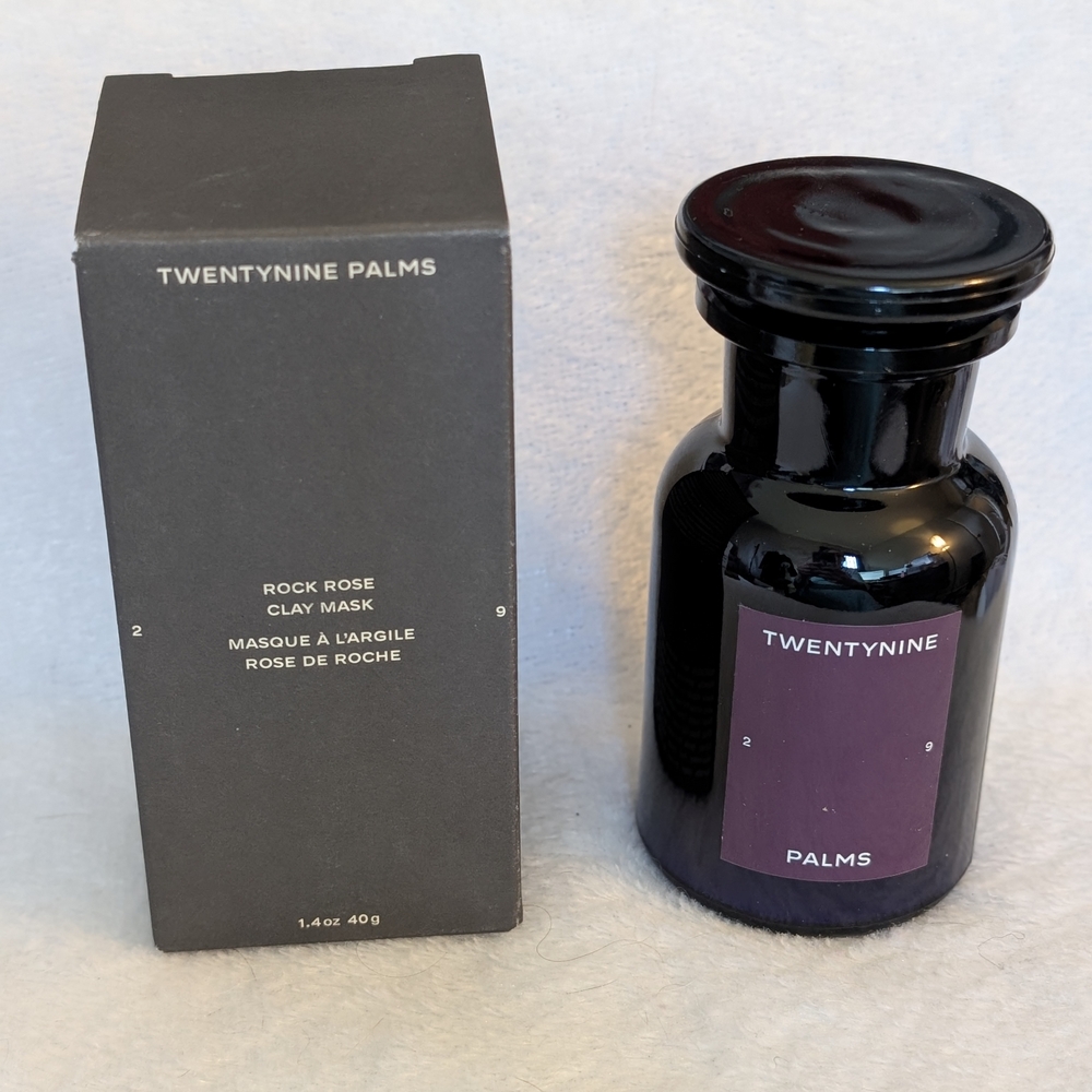 Twentynine Palms Rock Rose Clay Mask - Black Bottle with Plum Label